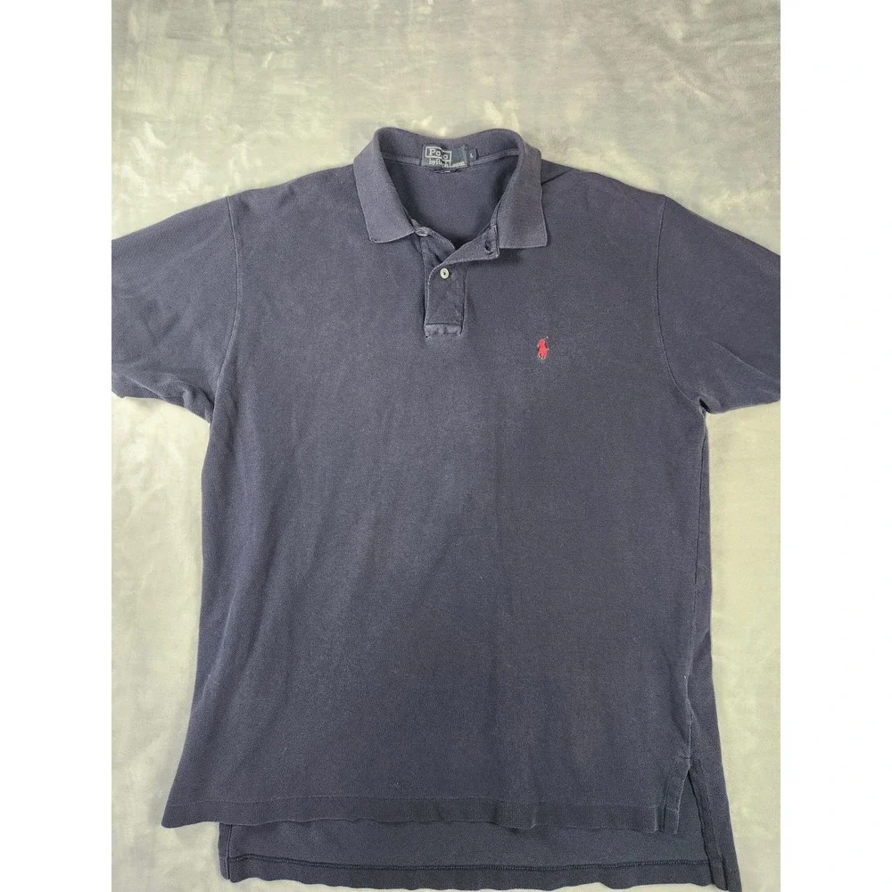 Men's Polo Ralph Lauren Navy Shortsleeve Polo‎ Shirt Classic Fit Size Large